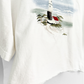 Vintage 90s Top Stitch Light House Embroidered Hand Cropped Tee (L/XL)