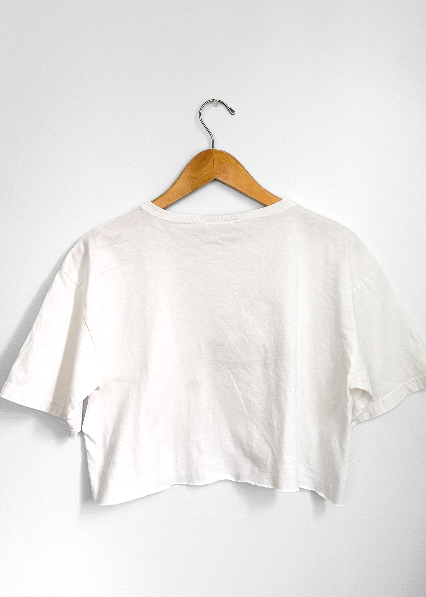 Vintage 90s Top Stitch Light House Embroidered Hand Cropped Tee (L/XL)