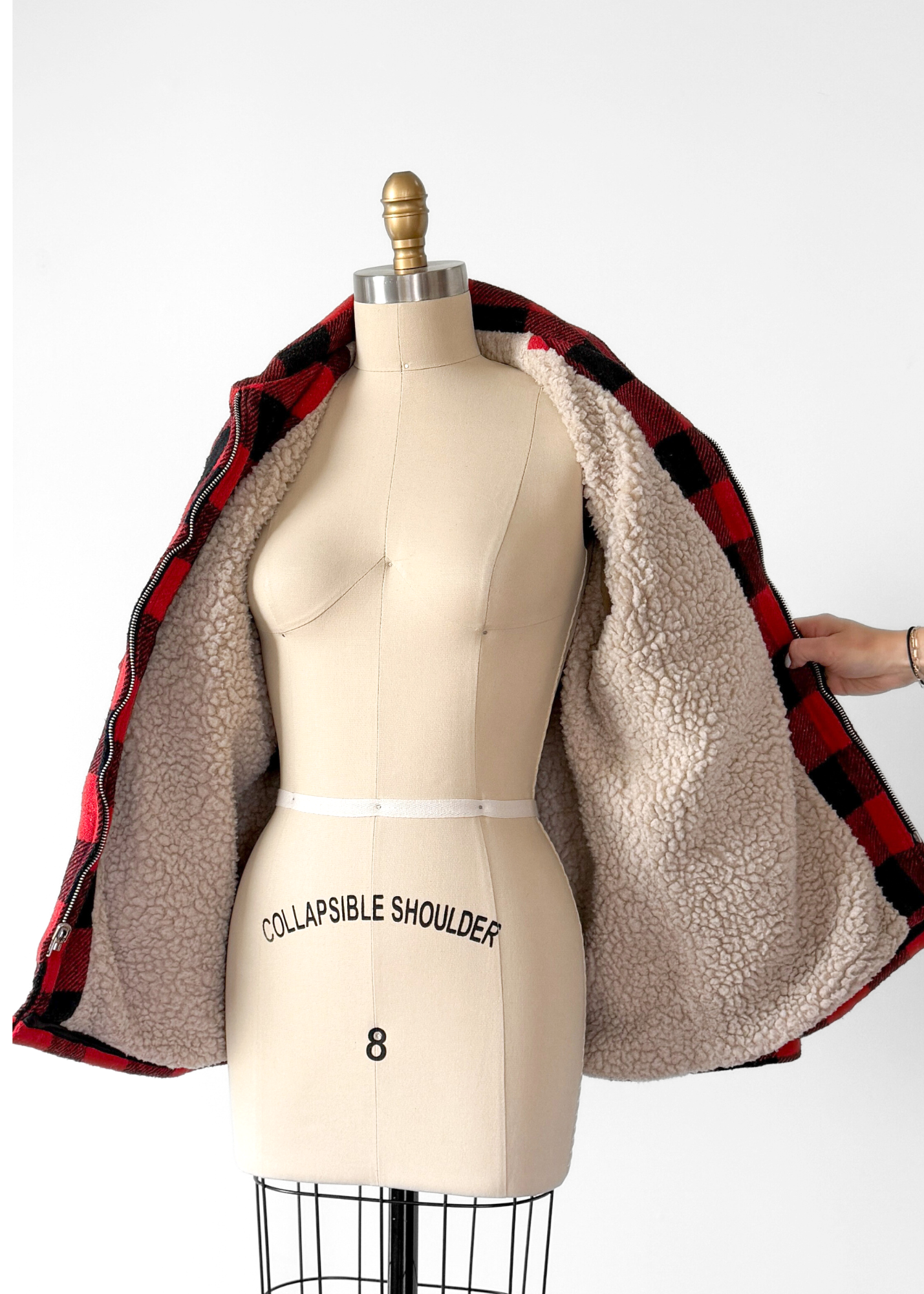 Vintage Marc Richards Classic Buttalo Plaid Sherpa Fleece Lined Insulated Jacket (M)