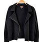 Pure Collection Black Cashmere & Lambswool Knit Zipped Cardigan Jacket (L)