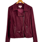 Anthropologie Marrakech Maroon "Suede" Moto Jacket (L)