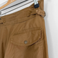 Vintage 90s Liz Claiborne Khaki Brown Buckle Waist Tapered Snap Ankle Cotton Pants