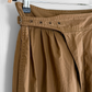 Vintage 90s Liz Claiborne Khaki Brown Buckle Waist Tapered Snap Ankle Cotton Pants