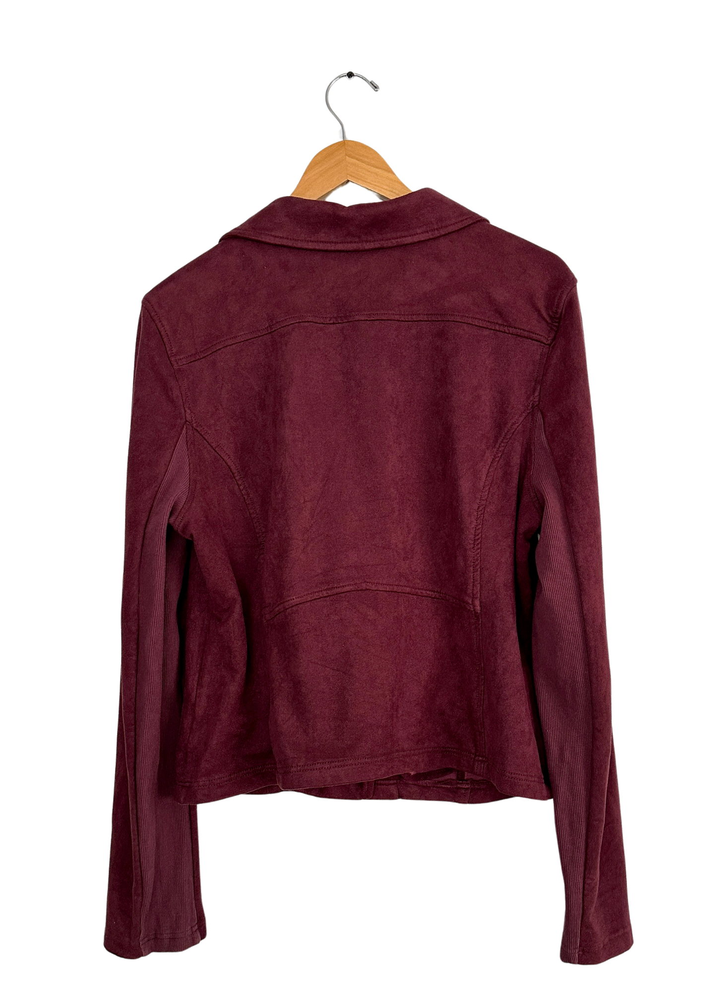 Anthropologie Marrakech Maroon "Suede" Moto Jacket (L)