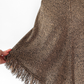Pria Brown & Black Marled 100% Cotton Fringe Knit Poncho
