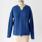 Vintage Cladyknit Women's Fishermen Blue Irish Merino Wool Sweater