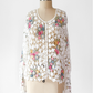 Vintage 00s Susan Bristol Floral Crochet Cardigan (XL)