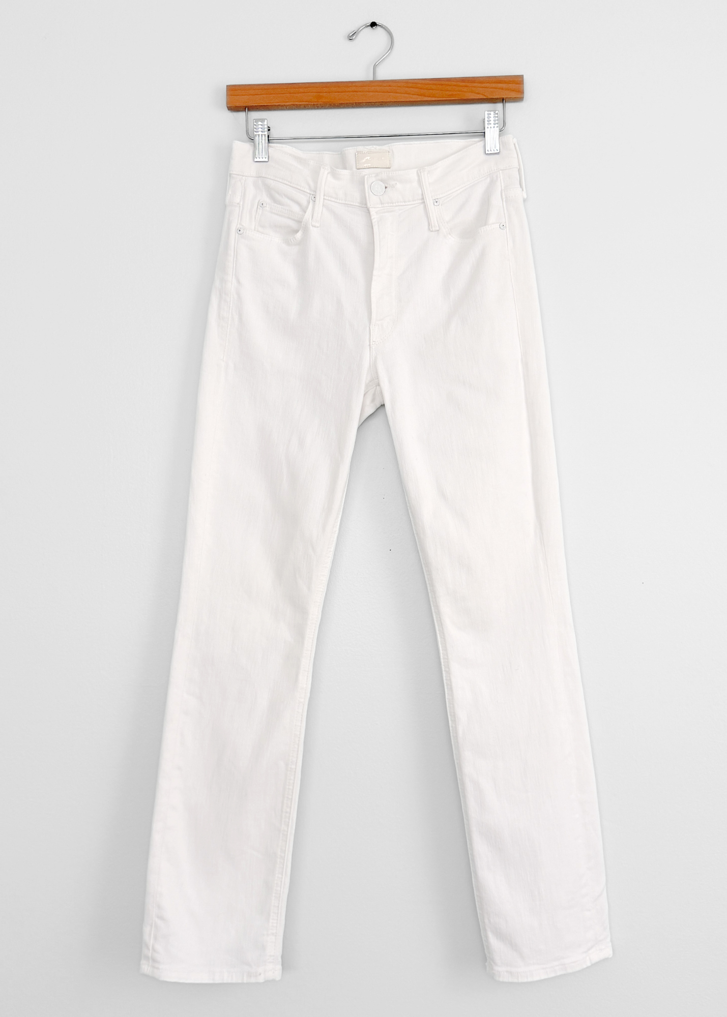 MOTHER The Hustler Ankle Fray Jeans in Glass Slipper White Denim (27)