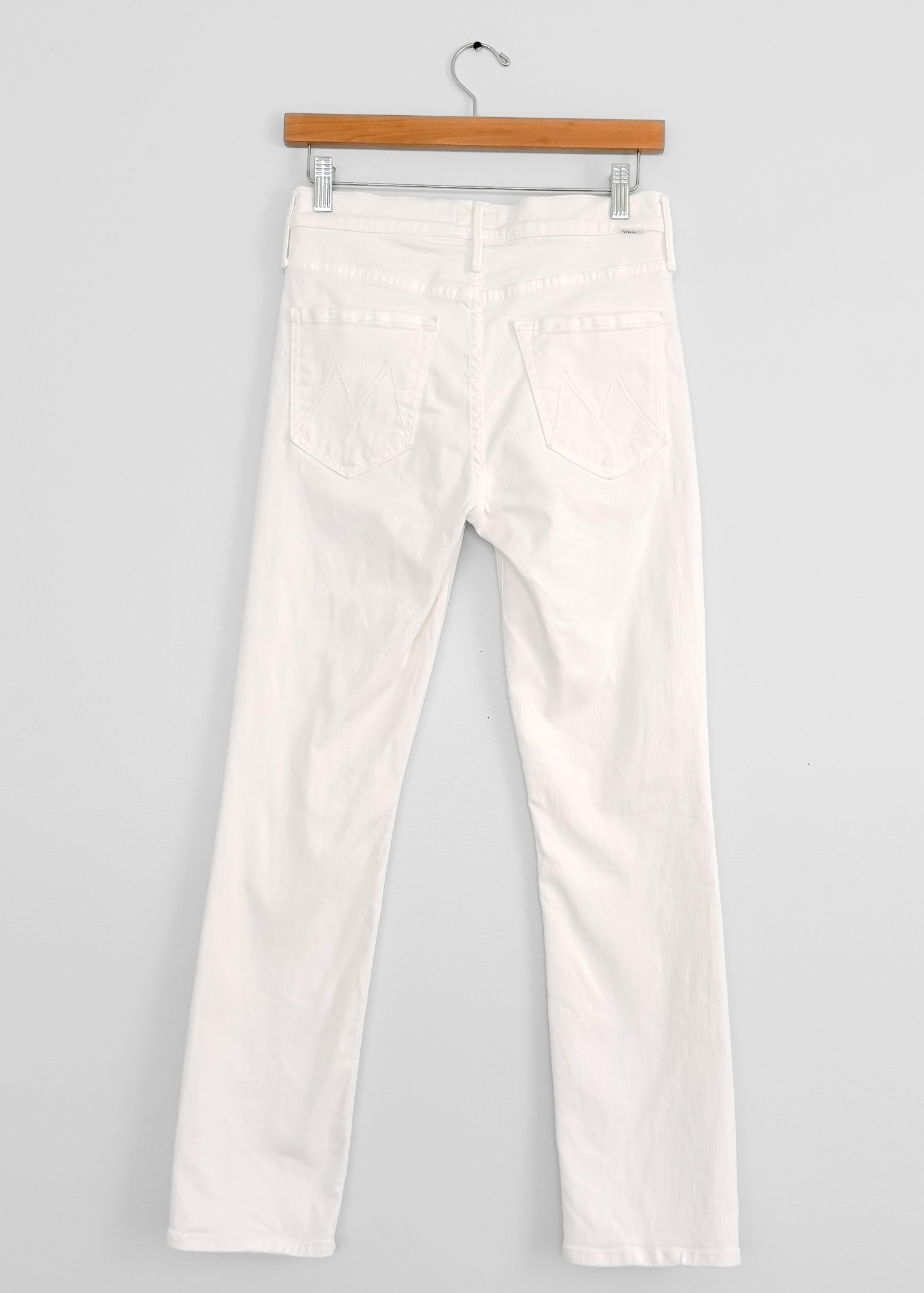 MOTHER The Hustler Ankle Fray Jeans in Glass Slipper White Denim (27)