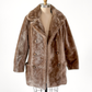 Vintage 80s White Stag Taupe Brown Faux Fur Coat (M)