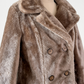 Vintage 80s White Stag Taupe Brown Faux Fur Coat (M)