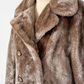Vintage 80s White Stag Taupe Brown Faux Fur Coat (M)