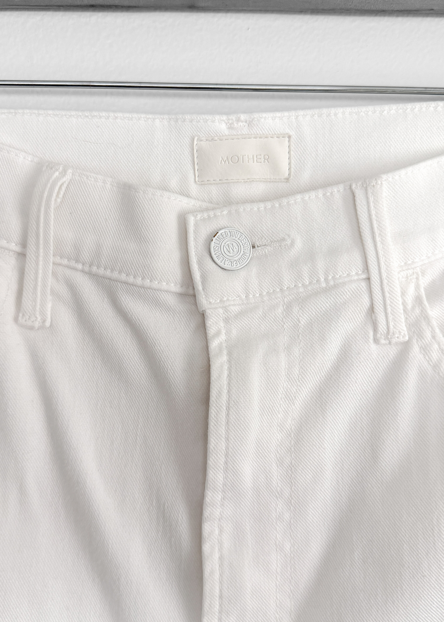 MOTHER The Hustler Ankle Fray Jeans in Glass Slipper White Denim (27)