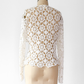 Vintage 00s White Crochet Feminine Cardigan (L)