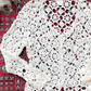Vintage 00s White Crochet Feminine Cardigan (L)
