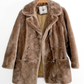Vintage 80s White Stag Taupe Brown Faux Fur Coat (M)