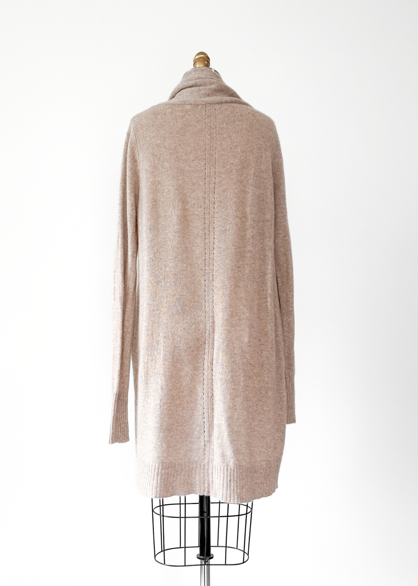 360 Cashmere Light Brown Tan Long Cardigan (L)