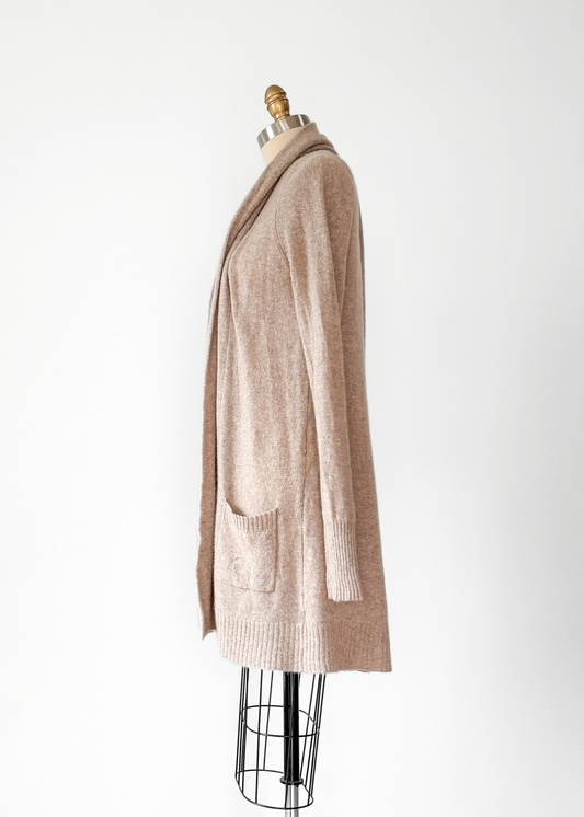 360 Cashmere Light Brown Tan Long Cardigan (L)