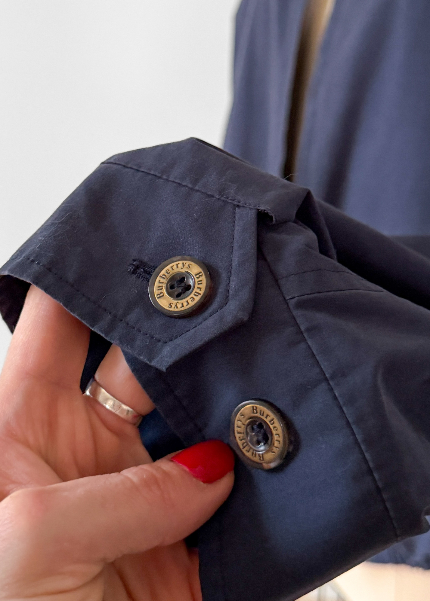 Vintage 90s Burberry Harrington Navy Cotton Windbreaker Spring Men's Jacket (XL)