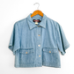Vintage 90s Ruff Hewn Denim Boxy Crop Top Button Down (M)