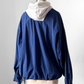 Vintage 90s J.Crew Navy White Two-Tone Anorak Windbreaker Prep Jacket (L)