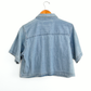 Vintage 90s Ruff Hewn Denim Boxy Crop Top Button Down (M)