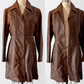 R + O Chestnut Brown Leather Mid Length Tailored Jacket (M)