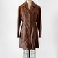 R + O Chestnut Brown Leather Mid Length Tailored Jacket (M)