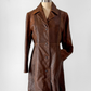 R + O Chestnut Brown Leather Mid Length Tailored Jacket (M)