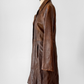 R + O Chestnut Brown Leather Mid Length Tailored Jacket (M)