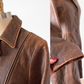 R + O Chestnut Brown Leather Mid Length Tailored Jacket (M)