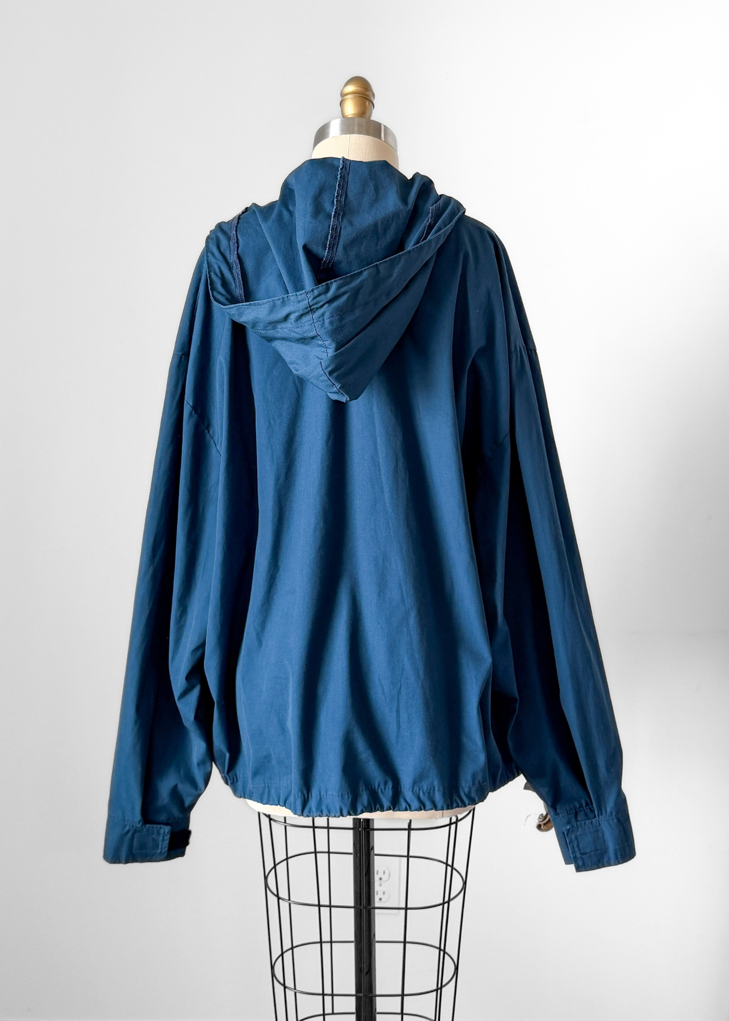 Vintage 90s Eddie Bauer Teal Blue Cotton Anorak Jacket