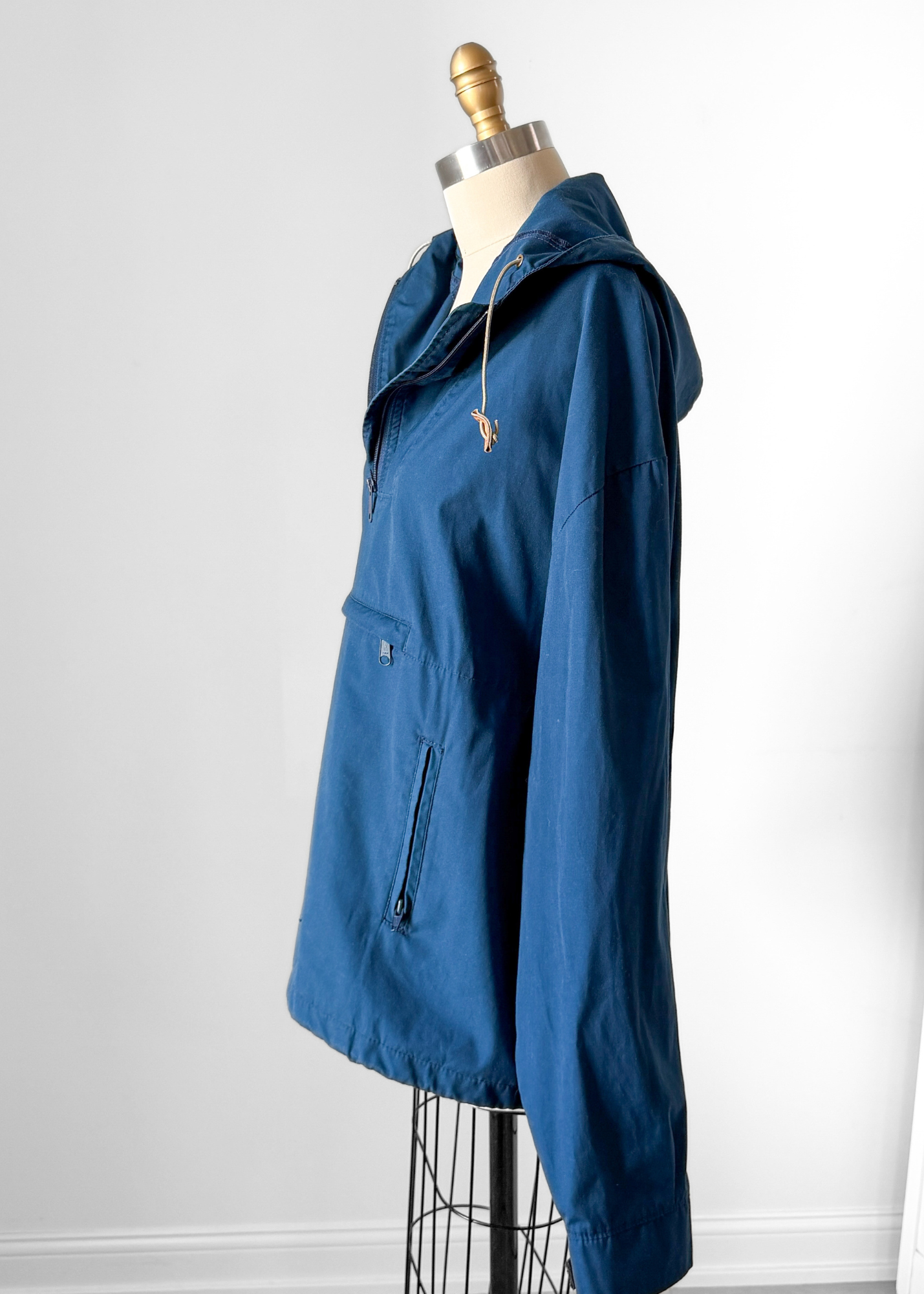 Vintage 90s Eddie Bauer Teal Blue Cotton Anorak Jacket