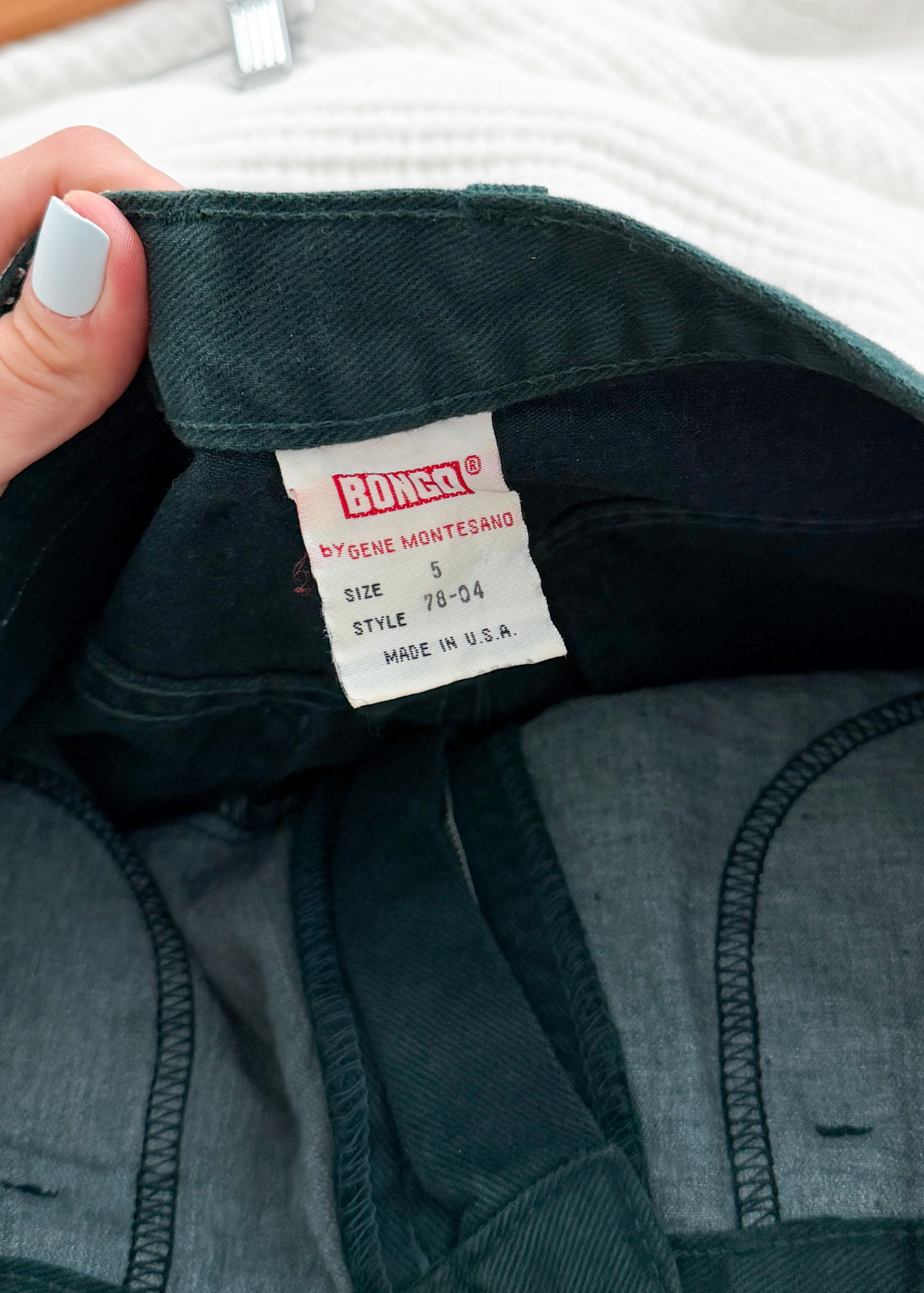 Vintage 90s Bongo Dark Green Denim Jean High Waist Shorts