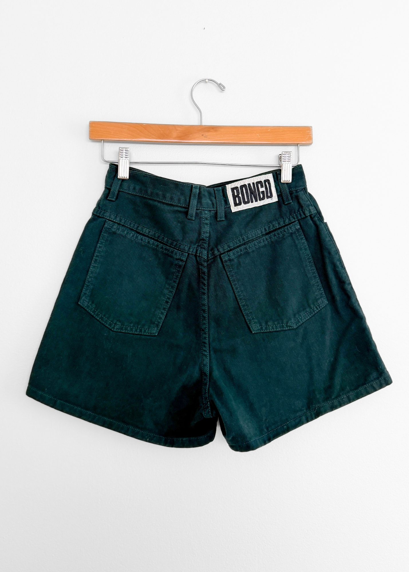 Vintage 90s Bongo Dark Green Denim Jean High Waist Shorts