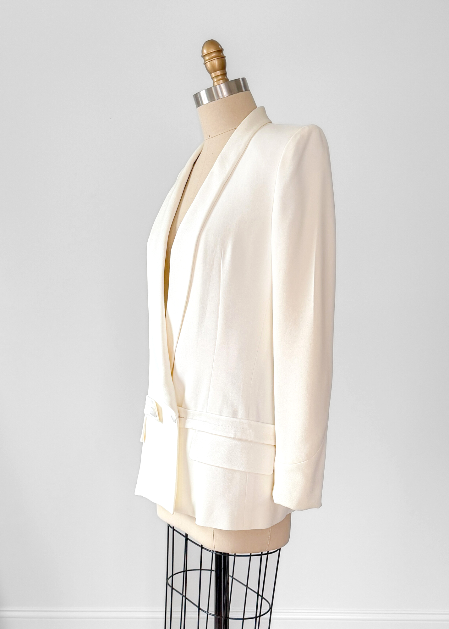 Yves Saint Laurent Ivory Tuxedo Blazer Jacket Runway 2011