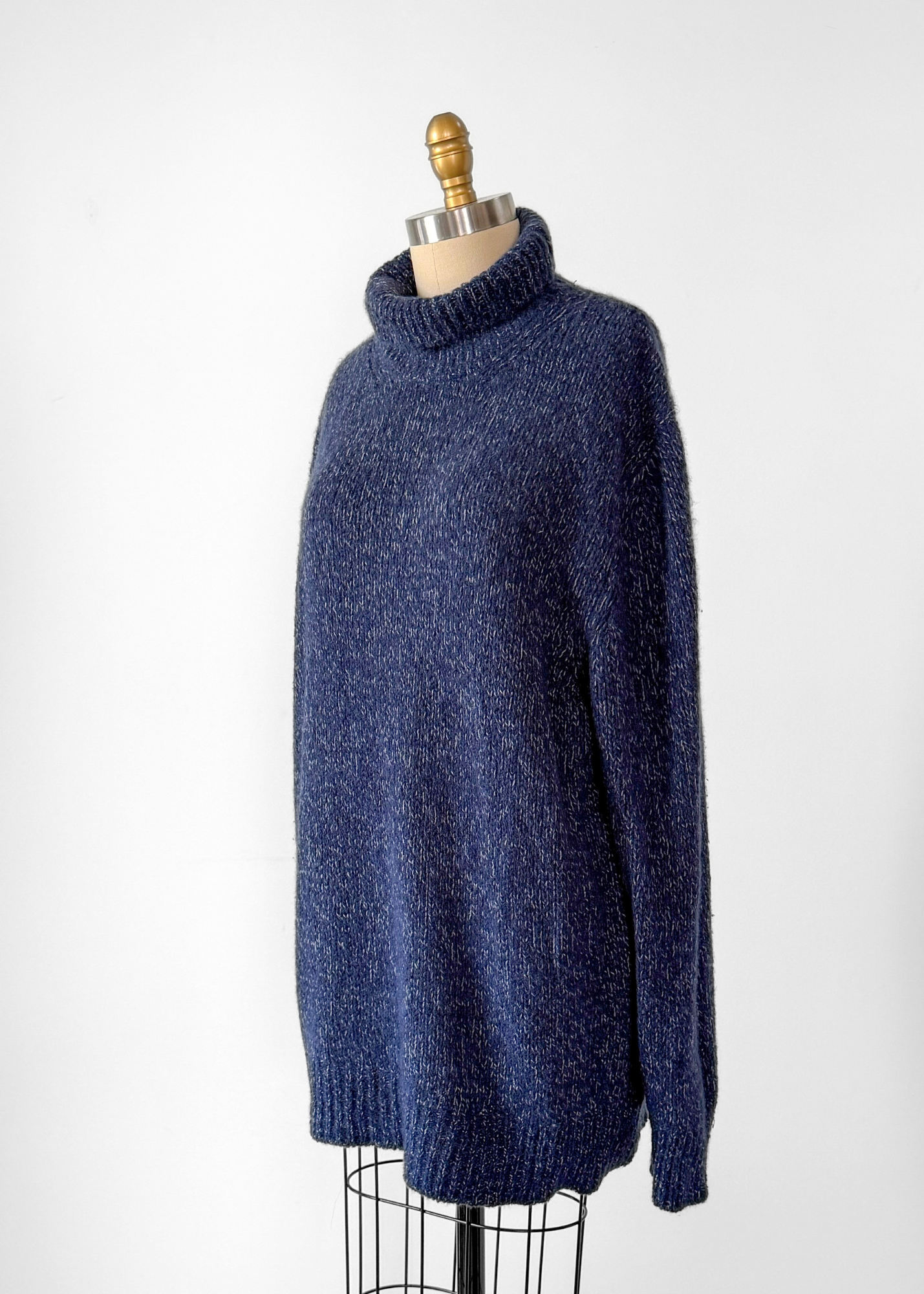 Malo Cashmere Navy Blue Men's Turtleneck Sweater (2X or 54)