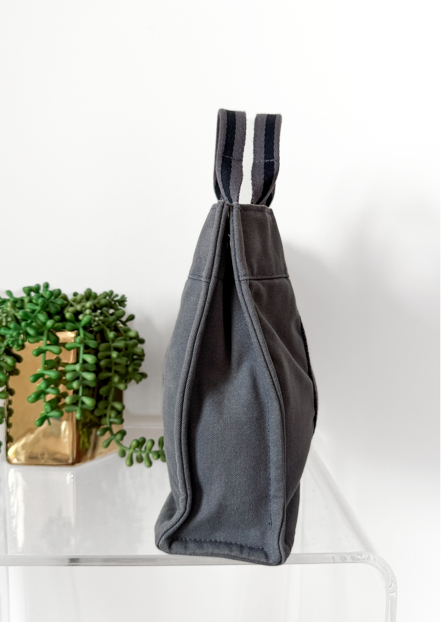 Hermès Fourre Tout Tote Canvas Bag in Graphite Gray