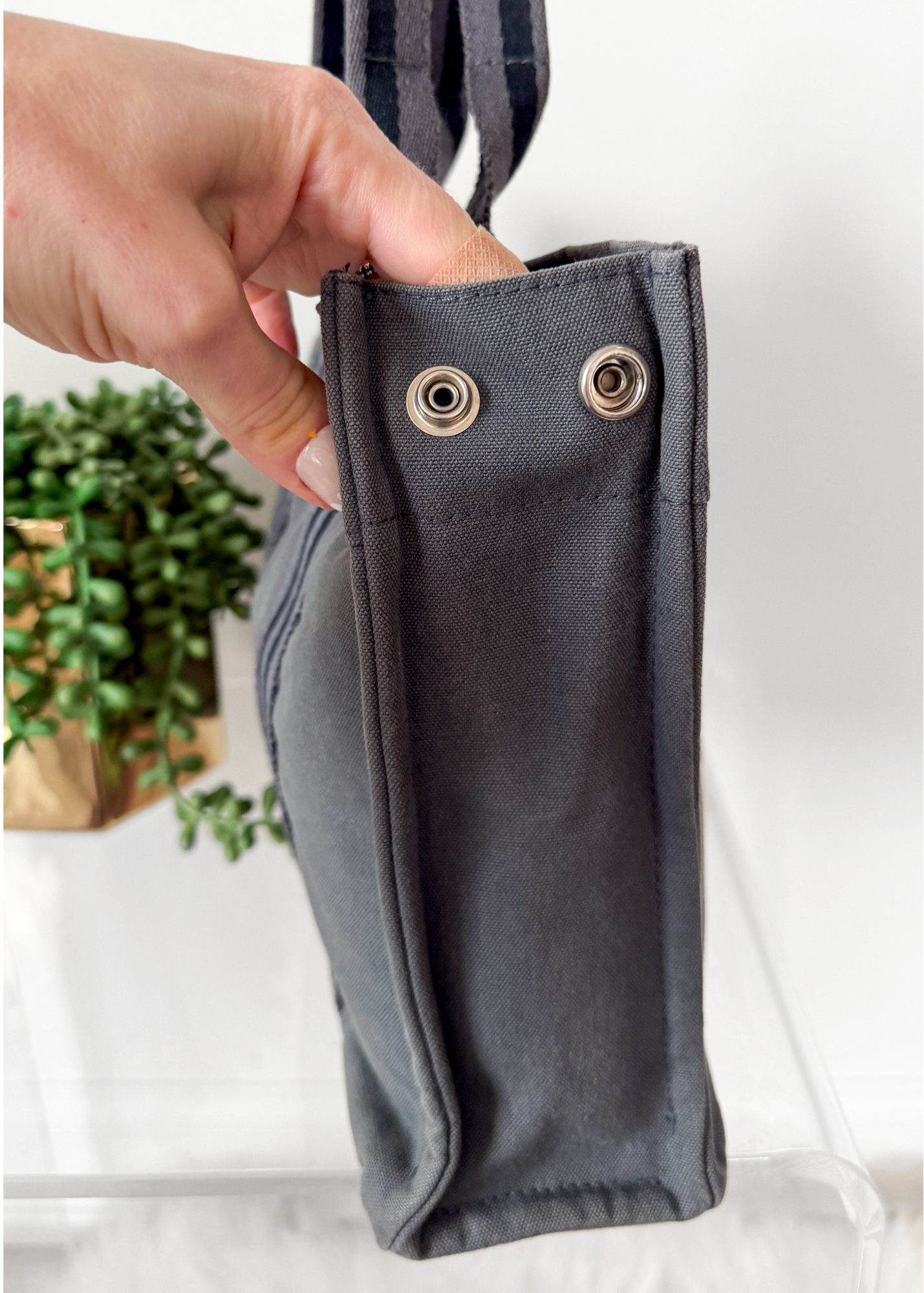 Hermès Fourre Tout Tote Canvas Bag in Graphite Gray