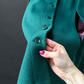 Vintage 60s Young Pendleton Dark Green Wool Cape Coat | Pure Virgin Wool Mod Cape