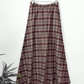 Vintage 70s Brown & Rust Plaid Felt Circle Maxi Skirt (S)