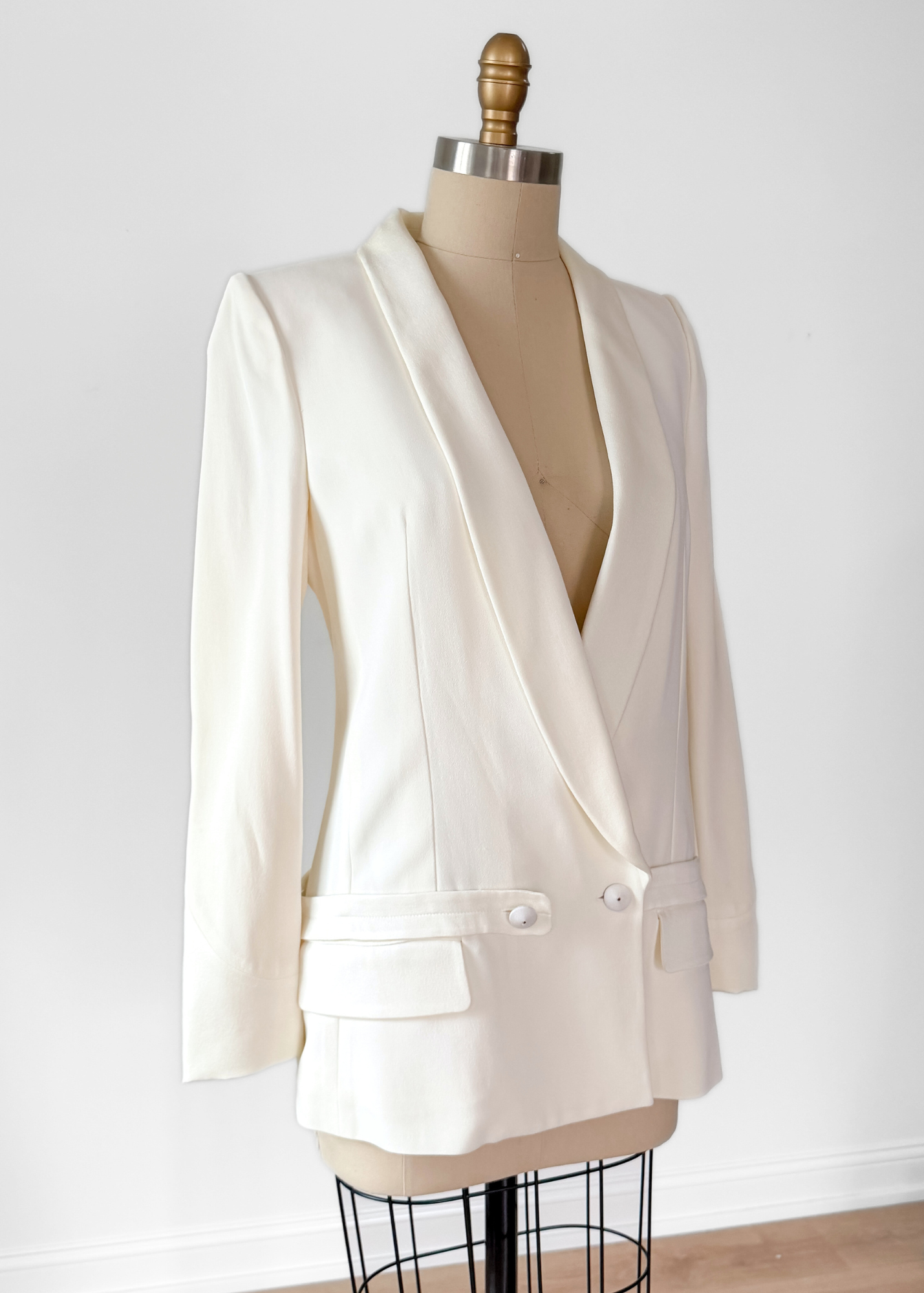 Yves Saint Laurent Ivory Tuxedo Blazer Jacket Runway 2011