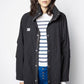 Zadig & Voltaire Black Long Kaze Nylon Parka Jacket