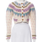 Loveshackfancy Fair Isle Cream Alpaca Cropped Button Down Cardigan (S)