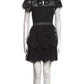 Self-Portrait Black Lace Cap Sleeve Mini Dress (US 4)