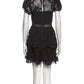 Self-Portrait Black Lace Cap Sleeve Mini Dress (US 4)