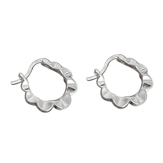 Sterling Silver Scallop Hoops
