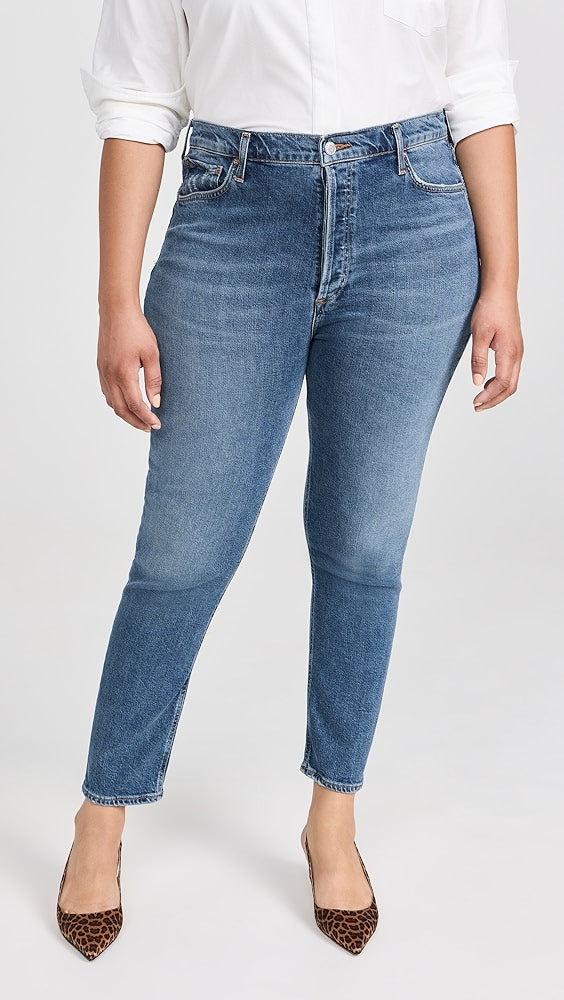 AGOLDE Nico Straight Leg High Rise Slim Denim Jeans (31 or 10)