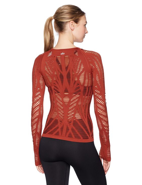 Alo Yoga Wanderer Top in Burnt Orange (M)