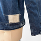 OMM Blue Denim Distressed Patchwork Jean Moto Jacket (L)
